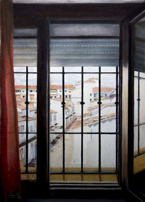 VENTANA EN TORRE DEL MAR - Pastel sobre papel Canson (41 x 58) - 07/03/2024 (En venta)