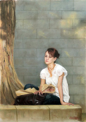 LA MUCHACHA DEL SENA (Paris) - Pastel sobre papel Canson (41 x 54) - 2011