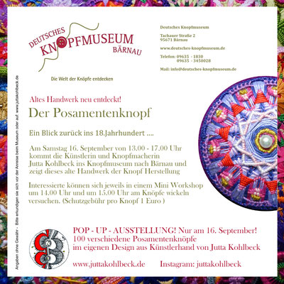 Flyer zur Ausstellung : Der Posamentenknopf - Altes Handwerk neu entdeckt
