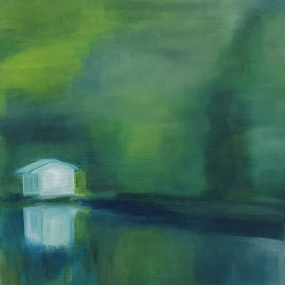 Spiegelungen 1   Öl auf Leinwand  70 x 70 cm