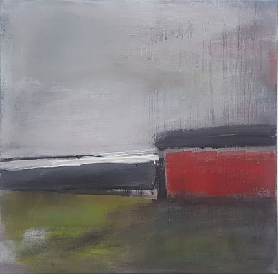 Landschaft   Eitempera auf Leinwand   40 x40 cm