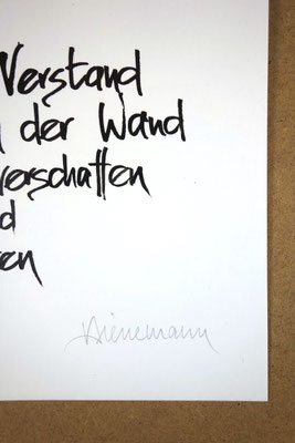 Detailansicht Kalligrafie „Wo Boote warten“ Tusche auf Papier unterer Teil