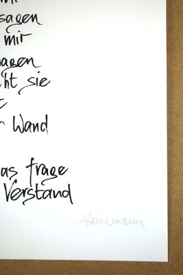 Detailansicht Kalligrafie „Der Mund“ Tusche auf Papier unterer Teil
