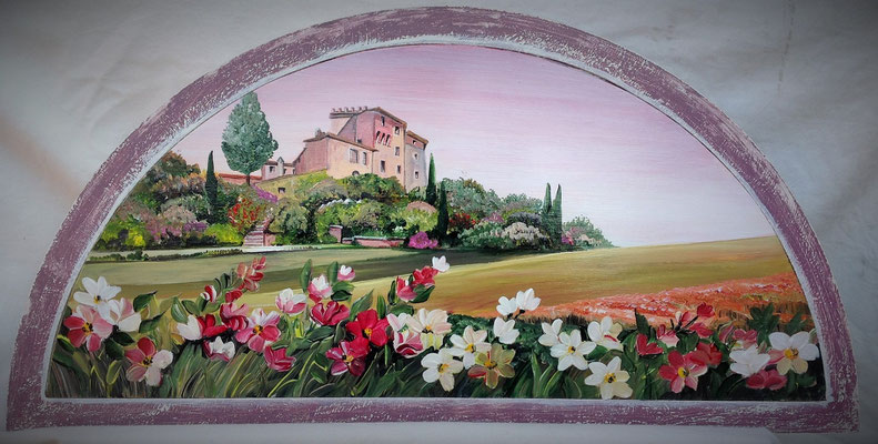 QO 167 QUADRO SU CORNICE A MEZZALUNA