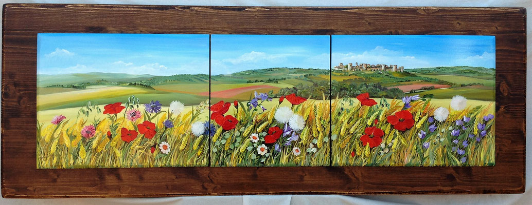 QO 207 QUADRO CON TRE PANNELLI IN LEGNO - TUTTE LE MISURE