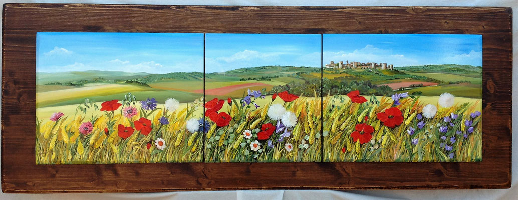 QO 207 QUADRO CON TRE PANNELLI IN LEGNO - TUTTE LE MISURE