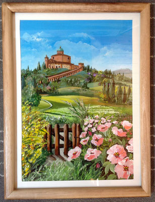 QP 210 QUADRO CON CORNICE E VETRO -  CHIESA SAN LUCA BOLOGNA