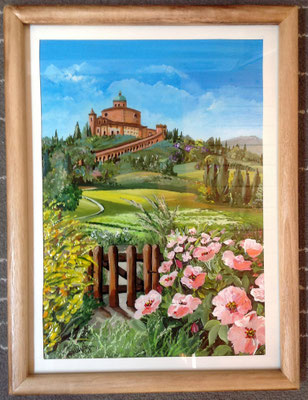 QP 210 QUADRO CON CORNICE E VETRO - CHIESA SAN LUCA BOLOGNA