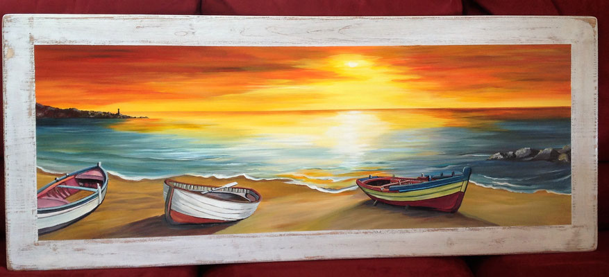 M 42 Quadro con cornice decapata bianca - misure a scelta