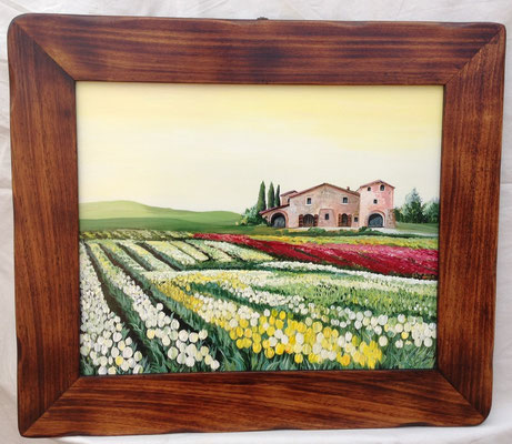 QPD 23 QUADRO CON CORNICE ANTICATA CM 65 X 50