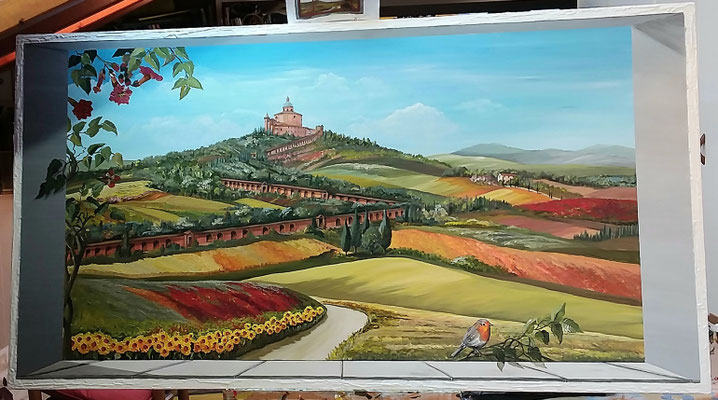 QP 222 QUADRO SU LEGNO PORTICO SAN LUCA - TUTTE LE MISURE