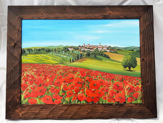 QPD 8 - QUADRO CON CORNICE ANTICATA CM 86 X 65