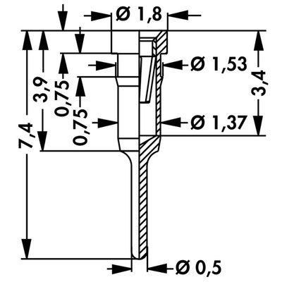 PK 1 G ソケットピン 外観図