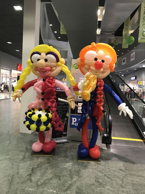 Ballonfrau Ballonmann Clowns Katzenmusik Ballontrommel Ballontrompete