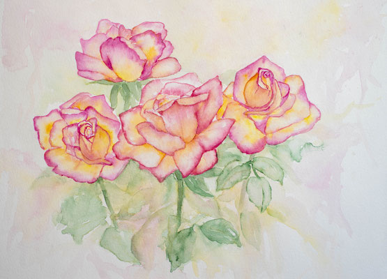 Rosen Aquarellbild