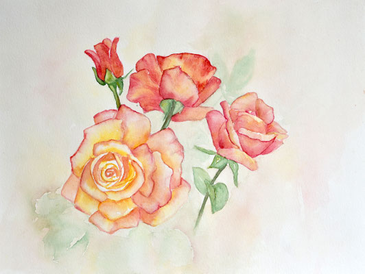 Rosen in Aquarell