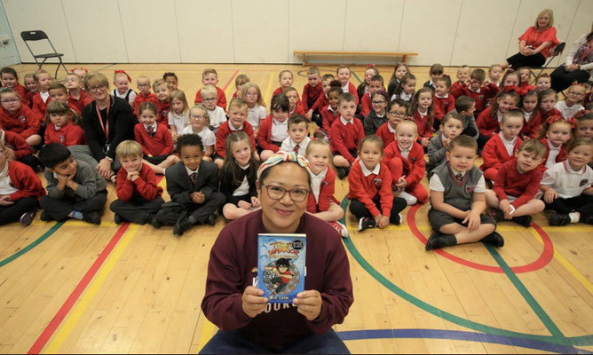 School Visit with The Ginger Cat Bookshop (photo credit - Greenock Times)