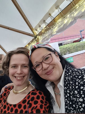 With Louie Stowell (of Loki fame!) at the Jhalak Prize 2022 (photo credit: Maisie Chan)