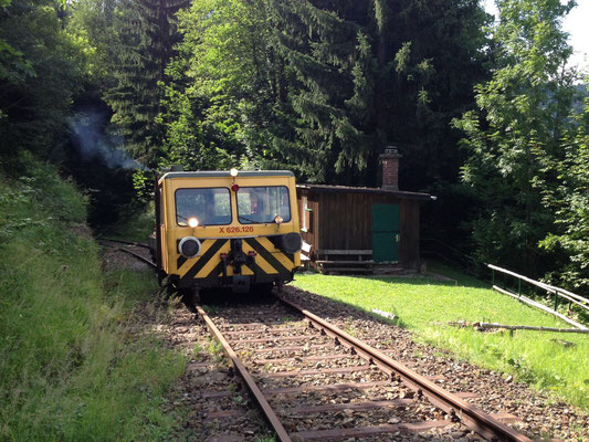 Befahrung mit Draisine von Bhf Erzberg bis km 4 (unmittelbar vor Kressenberg-Tunnel)