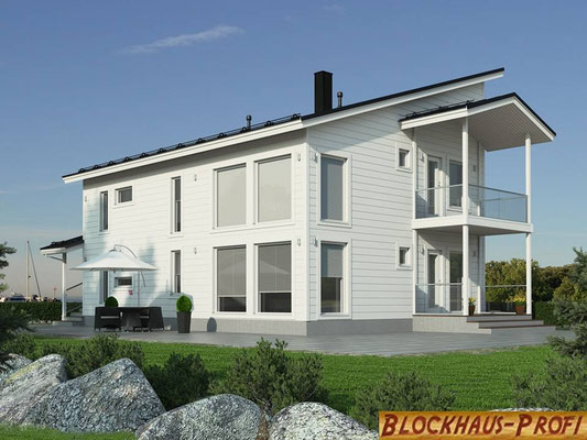 Architektenhaus mit Pultdach -  Massivholzhaus  mit Wohn-/Nutzfläche  189 m² - auch in Bayern 