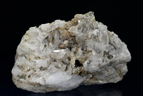 Quarzstufe mit Fadenquarz, B: 7 cm, Fundort: Piz Runal; Sammlung: Steve Frei