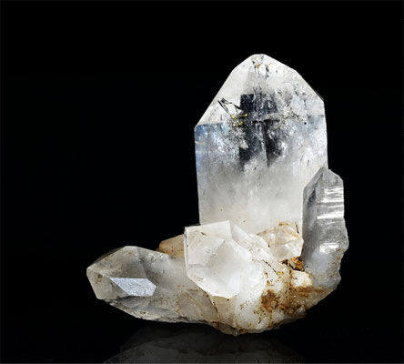 Quarzgrüppchen, H: 4cm, Fundort: Piz Runal GR; Sammlung: Daniel Schulthess