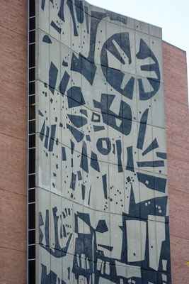 Library at BGSU; Exterior Art Design by Alumn Bernie Casey