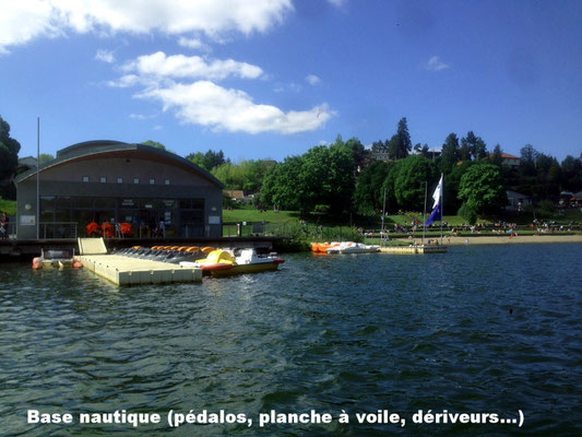 Base nautique (pédalos, planche à voile, dériveurs - locations et stage)