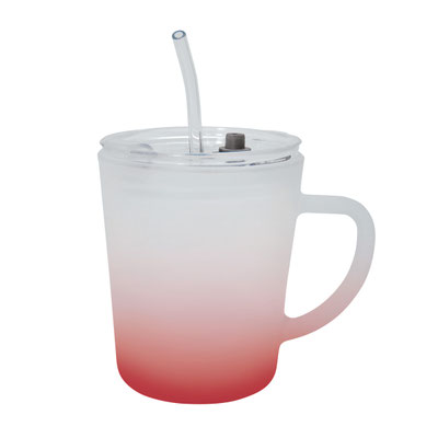 Taza Banao en rojo, naranja, azul y amarillo
