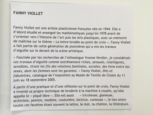 Fanny Viollet, (éléments biographiques sur cartel)