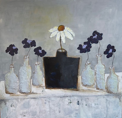 In bester Gesellschaft- Acryl auf Leinwand 80 x 80 cm