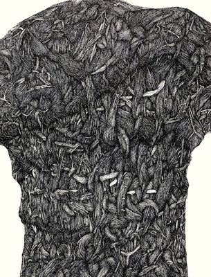 Turm Nr. 16, 65 x 50 cm, Tusche/Papier, 2025