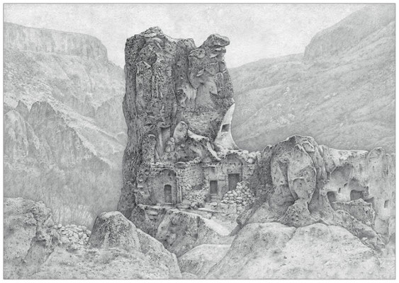 "Kappadokien-02", Graphit, 34,0 x 24,0 cm, 2024 (Z-081)