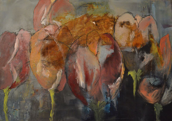 Tulpenfeld Acryl auf Leinwand, 120 x 100