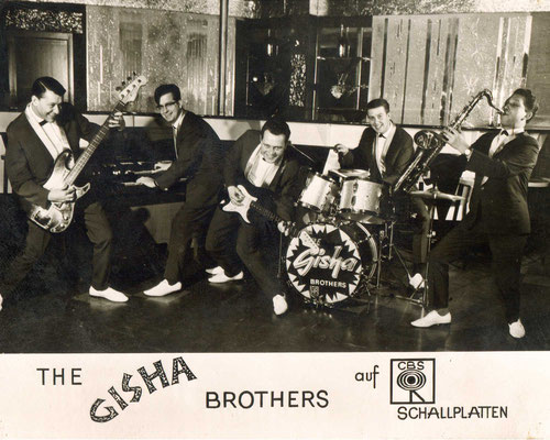 Autogrammkarte der ersten Hanauer Rock´n´Roll-Band "The Gisha Brothers"