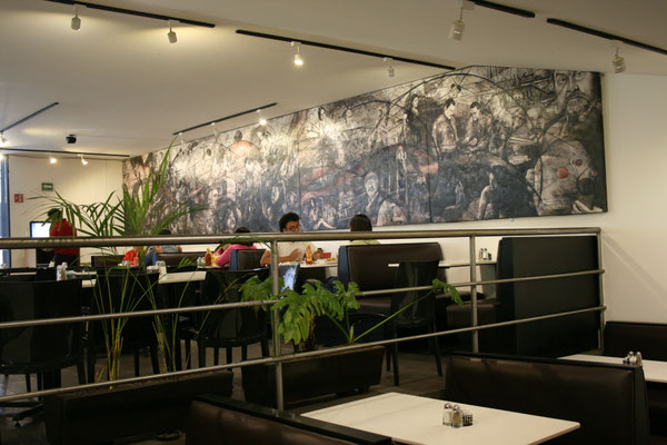 Retrato al oleo Mauricio Moran Estudio De Arte Mural Cineteca Nacional 