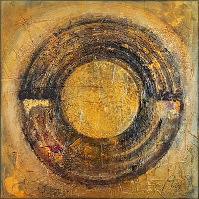 Die goldene Mitte 40x40 cm, Acryl auf Leinwand, CHF 950