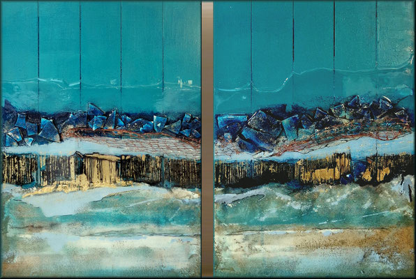 Diptychon auf Holzkörper, Privatbesitz