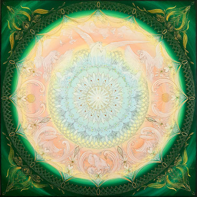 Pegasus - oder wenn die Seele ruft. Acryl auf Leinwand, 80x80 cm, Privatbesitz