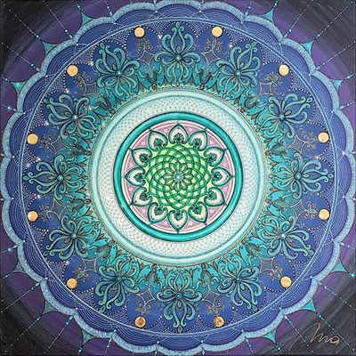 Ein Hauch von Orient, 60x60 cm, Kunstdruck auf Leinwand, veredelt mit Glitter und Swarovski Kristallsteinchen CHF 540