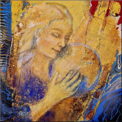 Mutter Gaia, 50 x 50 cm, Acryl Mischtechnik