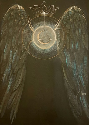 L'angeli della Luna, 50 x 70 cm, Acryltechnik, Swarovski Kristalle, Fr. 950