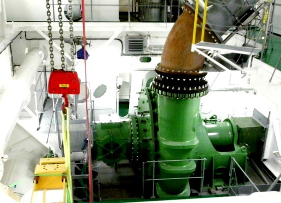 Abbildung 10: Das Herz des Saugbaggers ist die Baggerpumpe (Foto Dr. Hochhaus)