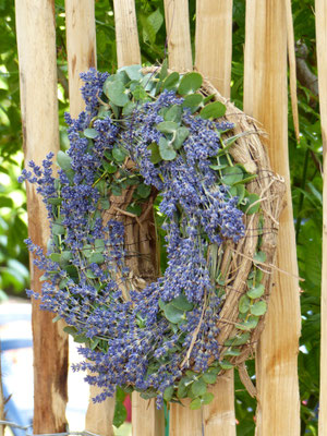 Weinrebenkranz mit Eucalyptus und Lavendel