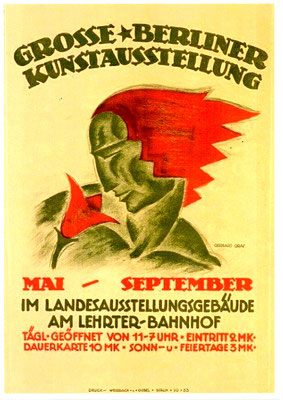 Gerhard Graf gestaltet das Plakat zur Grossen Berliner Kunstausstellung 1921, 73 x 48, sign., SMB-Kunstbibliothek Berlin, WVZ 0114