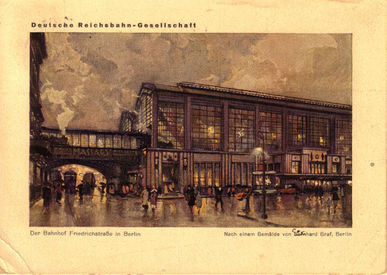 0081 Bahnhof Friedrichstraße in Berlin II, Ansichtskarte nach einem Gemälde vor 1927