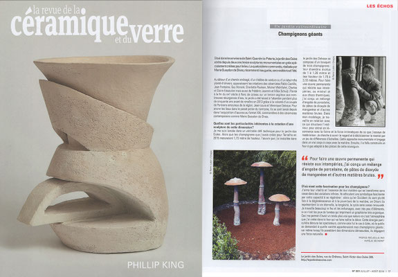 « Champignons géants », La Revue de la Céramique et du Verre - juillet 2019
