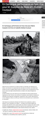 « En Camargue performance en huis clos pour M.Gueydon de Dives et I.Doblas-Coutaud », Artistes d’occitanie - mai 2020