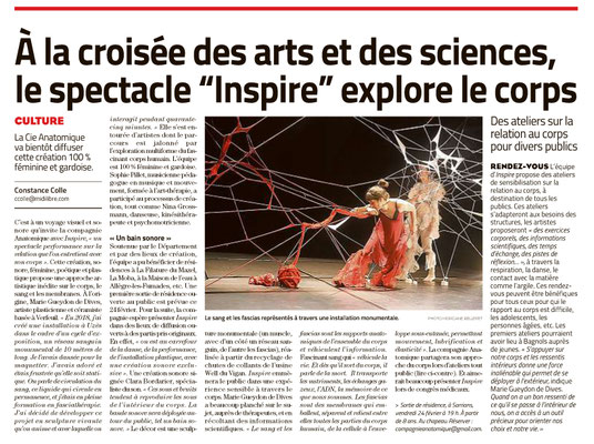 « À la croisée des arts et des sciences, le spectacle “Inspire” explore le corps», Midi Libre, février 2023