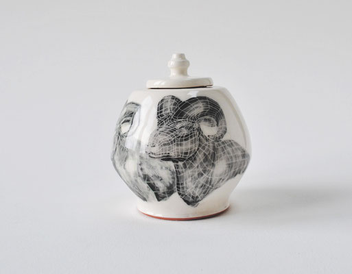 Entêtement, 2013, terre vernissée, H 15cm